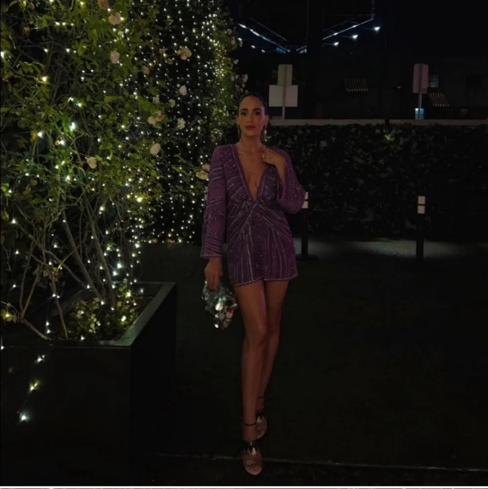 Zara Beaded Mini Tunic Dress Limited Edition Purple NWT Size M-L Bloggers Fav - Picture 6 of 16